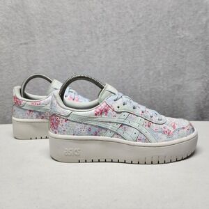Asics Japan S PF Shoes Womens Size 7.5 Floral Platform Sneakers Pastel Blue Pink